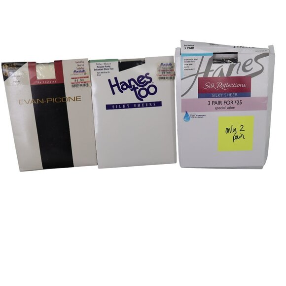 Silky Sheer Panty Hose Bundle Womens C/D Vintage Y2K Classic Romantic Coquette - Picture 1 of 9